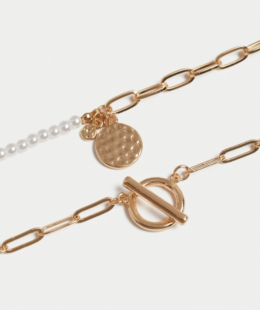 Sportsgirl Women's Gold Pearl & Chain Fob Necklace Pack
