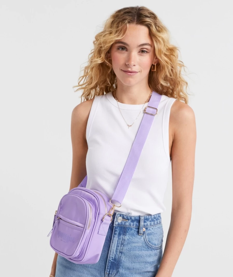 Sportsgirl Women's Lilac Rewind Camera Bag - Stylish Vintage-Inspired Crossbody Purse