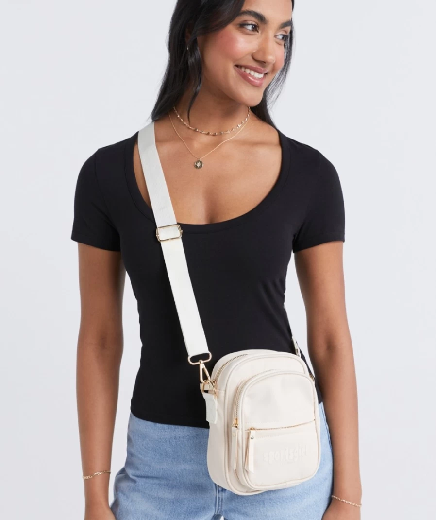 Sportsgirl Women's Bone Rewind Camera Bag - Stylish Vintage-Inspired Crossbody Purse
