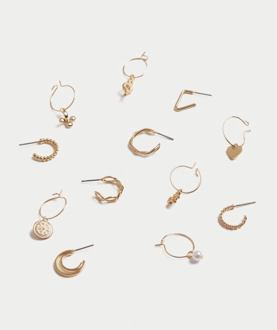 Sportsgirl Gold Celestial Hoop Earrings for Women - Dainty Star Pack