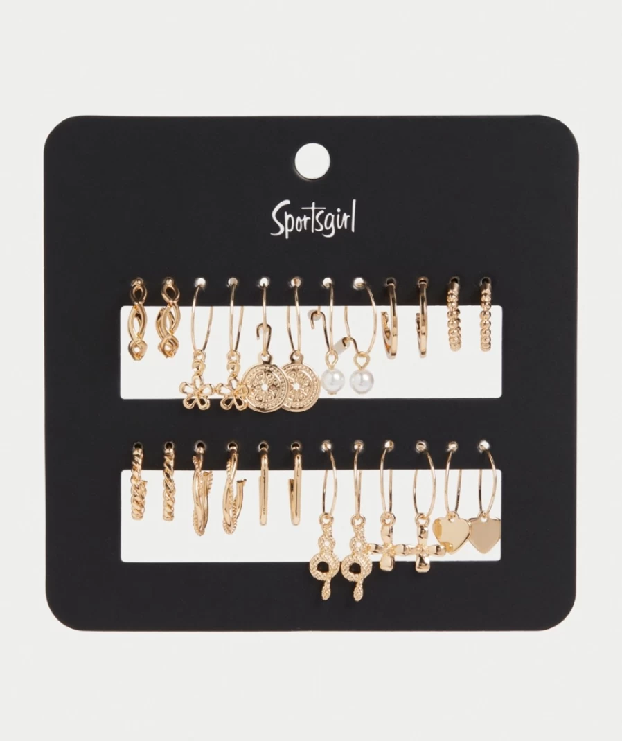 Sportsgirl Gold Celestial Hoop Earrings for Women - Dainty Star Pack