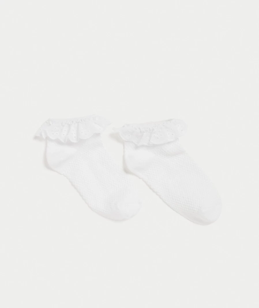 Women's White Textured Frill Socks by Sportsgirl - Stylish & Comfortable