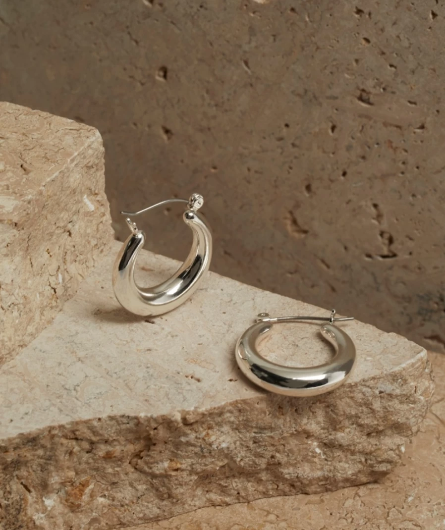 Sportsgirl Silver Plated Hoop Earrings for Women - Stylish & Trendy