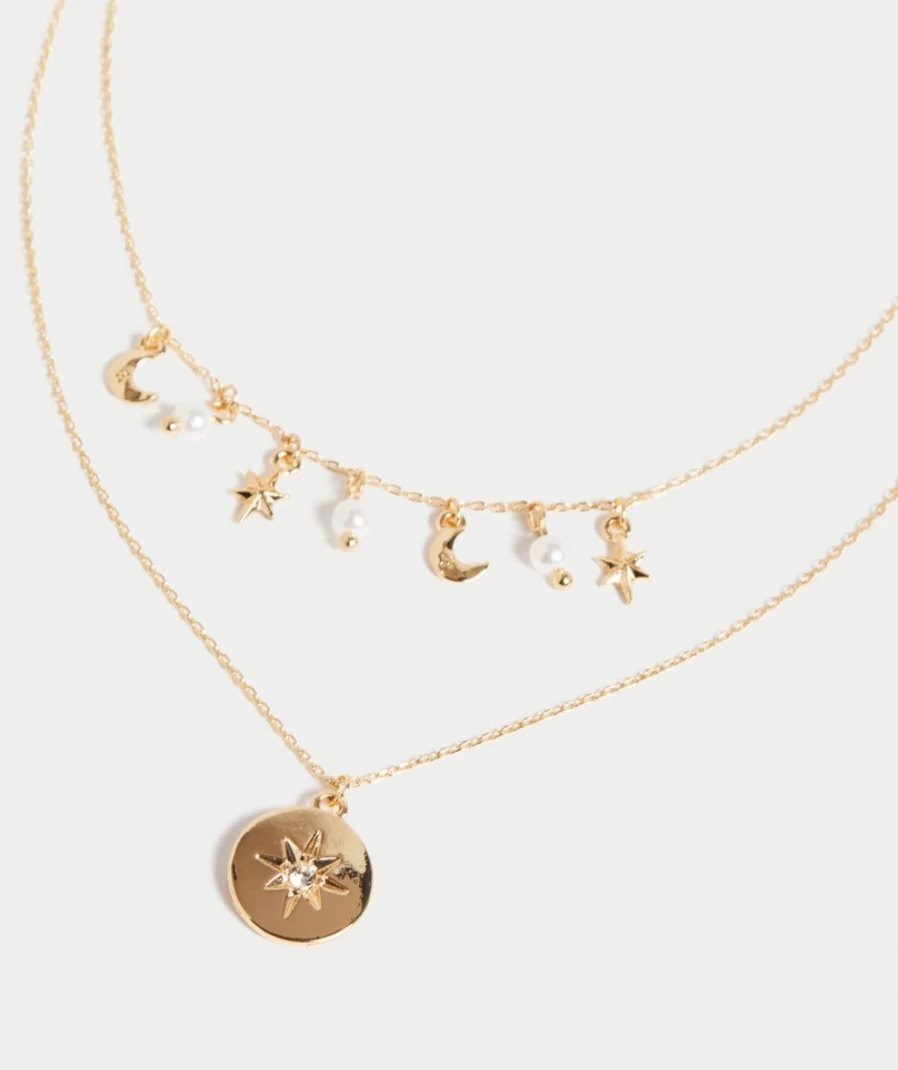 Sportsgirl Gold Star & Moon Pendant Necklace for Women - Elegant Celestial Jewelry