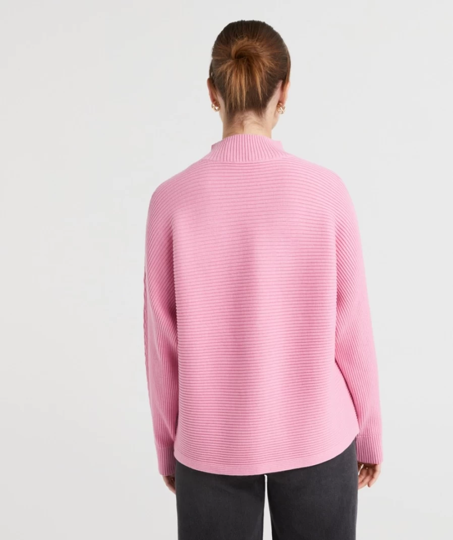 Sportsgirl Women's Uma Mock Neck Knit Sweater - Soft Winter Pullover Casual Turtleneck Top