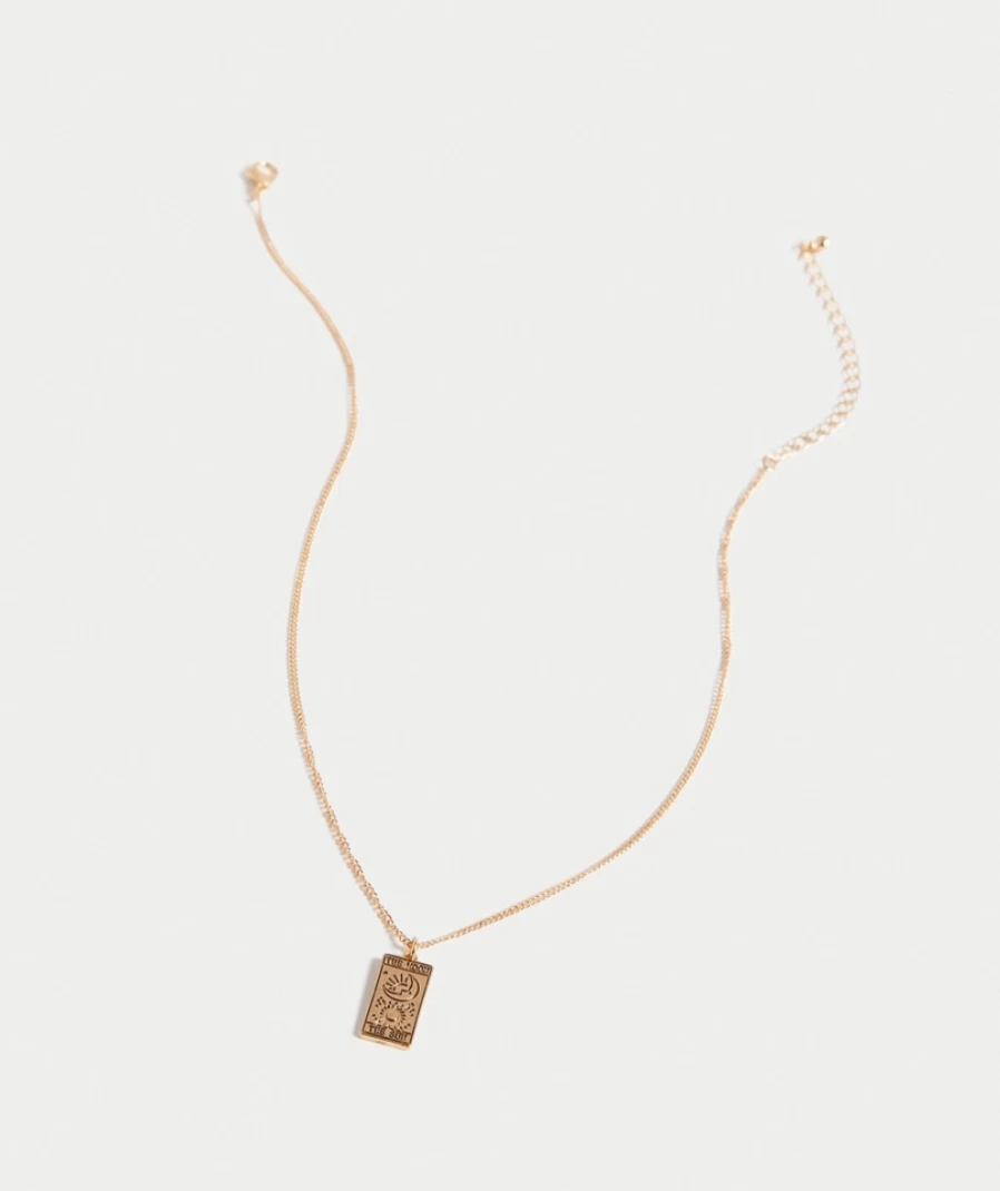 Sportsgirl Gold Star & Moon Tarot Card Pendant Necklace for Women