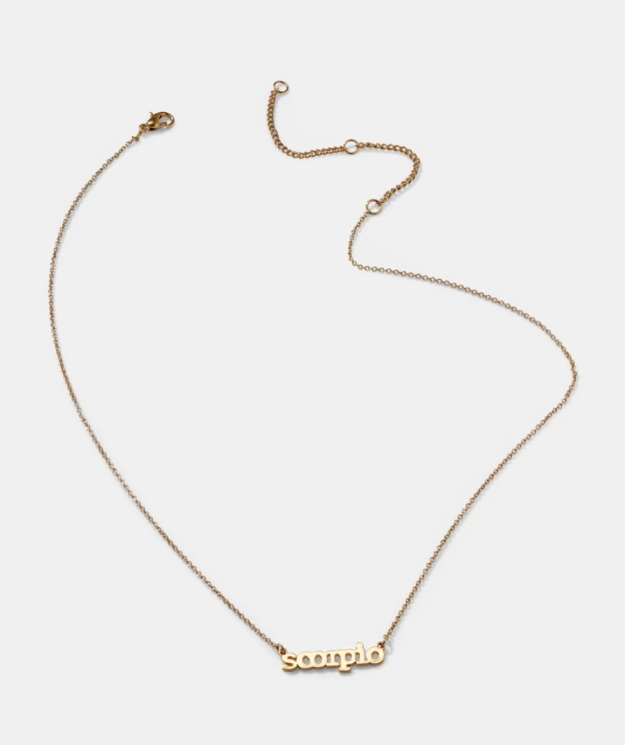 "Sportsgirl Gold Zodiac Necklace for Women – Written in the Stars"