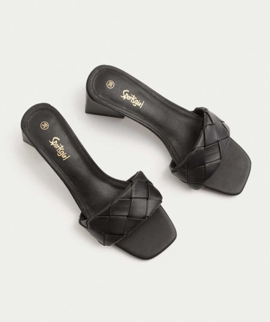 Sportsgirl Women's Black Addison Woven Mule Sandals