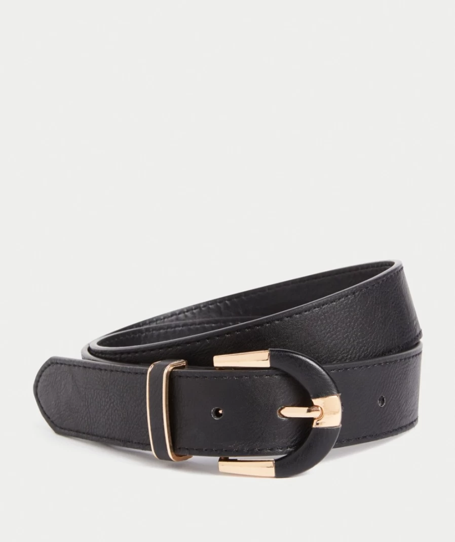 Sportsgirl Women's Black Lucy Covered Buckle Belt - Stylish Fashion Accessory