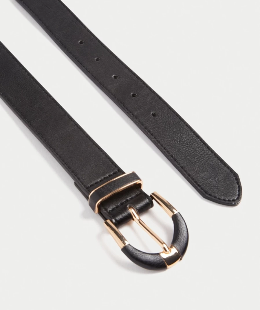 Sportsgirl Women's Black Lucy Covered Buckle Belt - Stylish Fashion Accessory