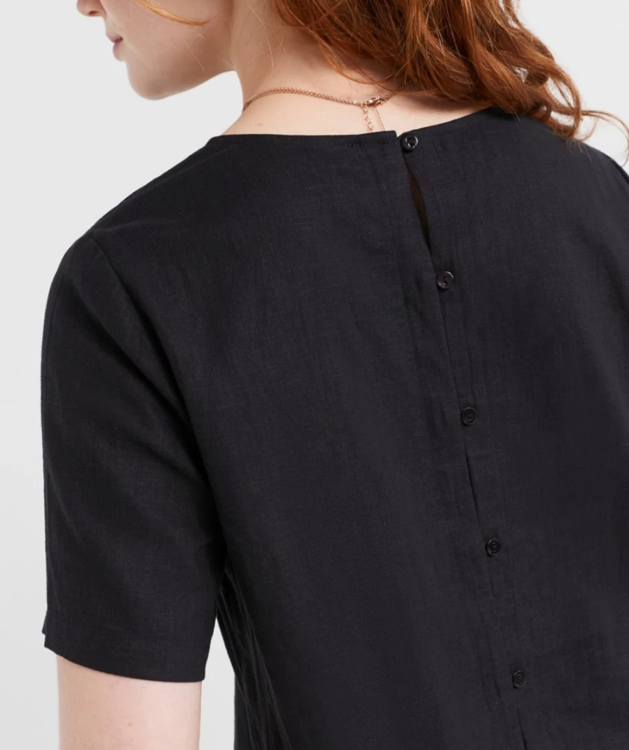 "Sportsgirl Women's European Linen Blend Tee – Soft Comfortable Linen Cotton T-Shirt"