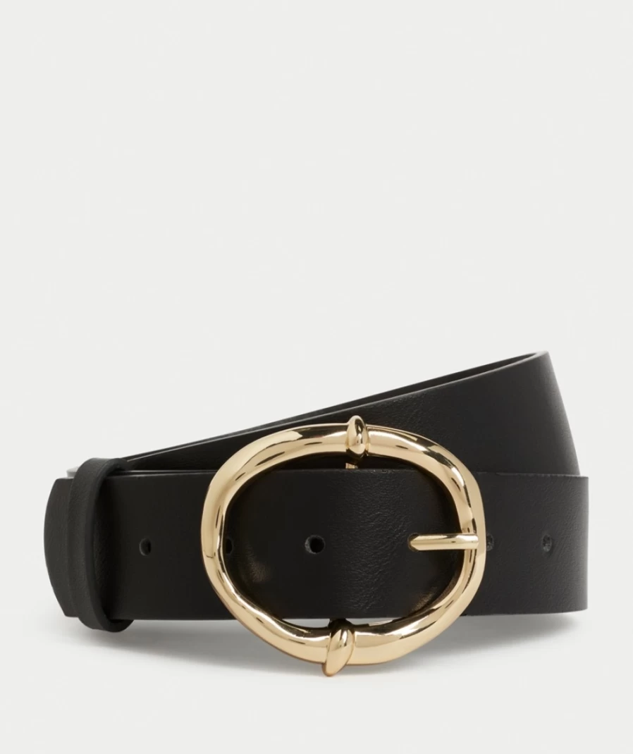 Sportsgirl Women's Black Kelly Beaten Belt - Stylish Leather Waist Accessory