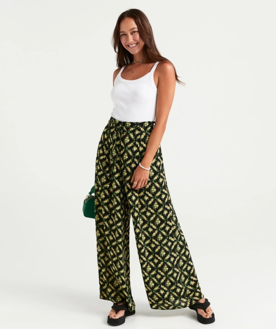 Sportsgirl Women's Floral Printed Paperbag Waist Pants