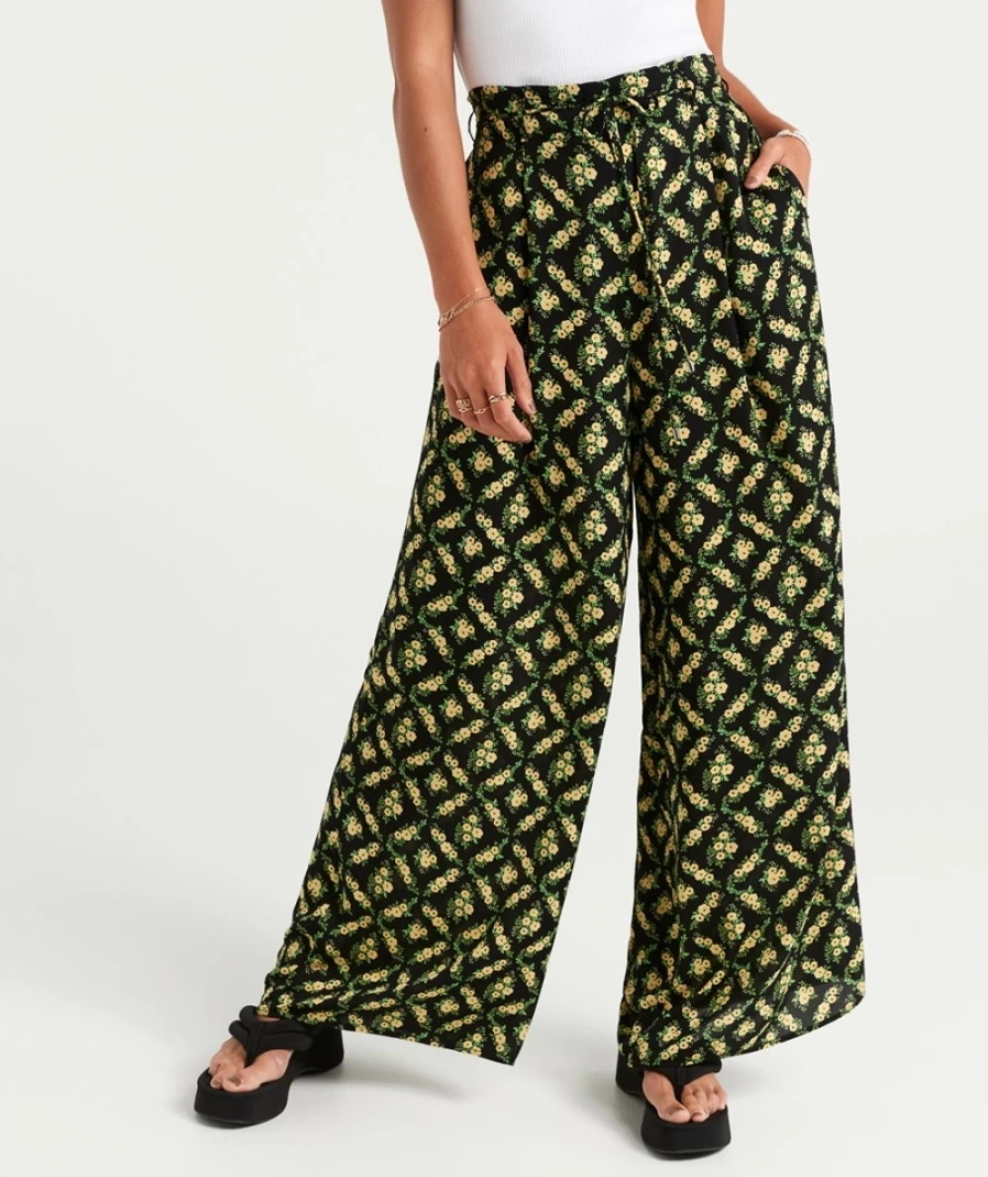 Sportsgirl Women's Floral Printed Paperbag Waist Pants