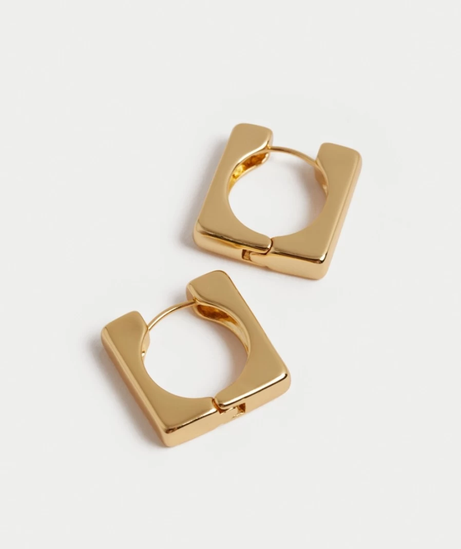 Sportsgirl Gold Plated Square Hoop Earrings for Women