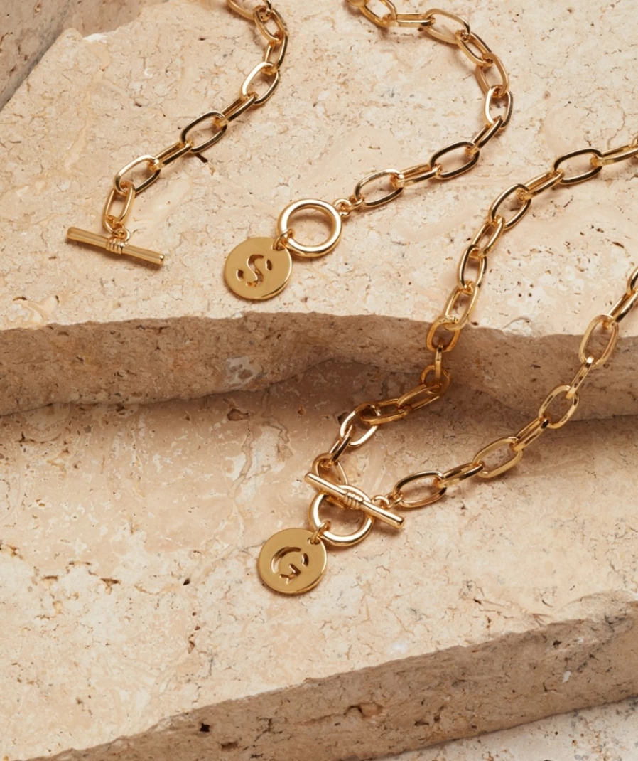 Sportsgirl Women's Gold Plated Letter Pendant Necklace - Elegant Gold Jewelry for Women
