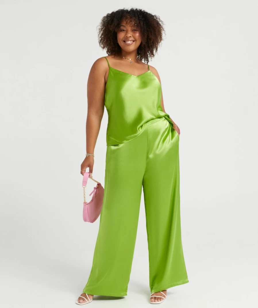 Sportsgirl Women's Cheryl High-Waisted Satin Pants for Elegant Comfort