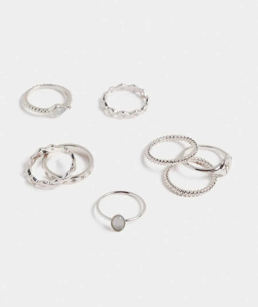 Sportsgirl Women's Silver Twinkle Ring Pack - Elegant Stackable Rings
