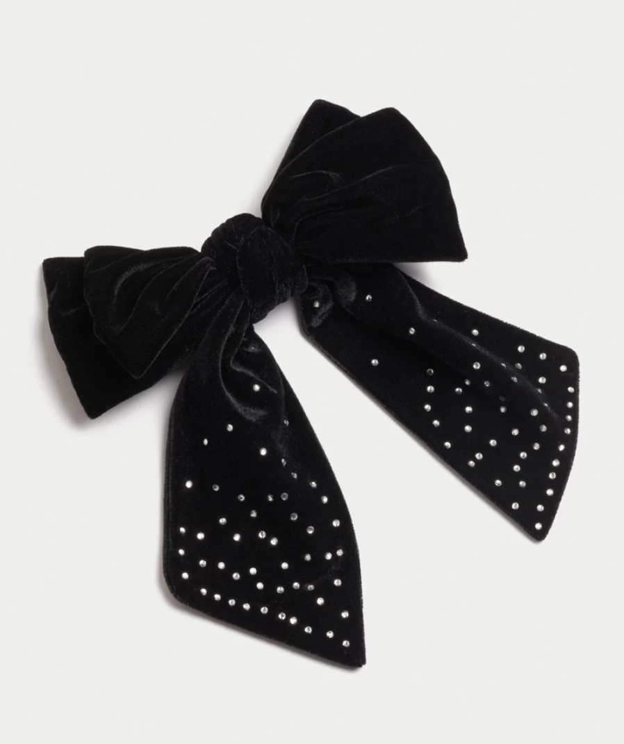 Sportsgirl Women's Black Glitz Bow Hair Accessory | Elegant & Stylish