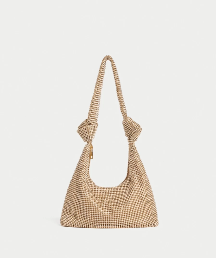 Sportsgirl Women's Gold Isla Rhinestone Bag - Elegant Glitter Clutch for Evening Out