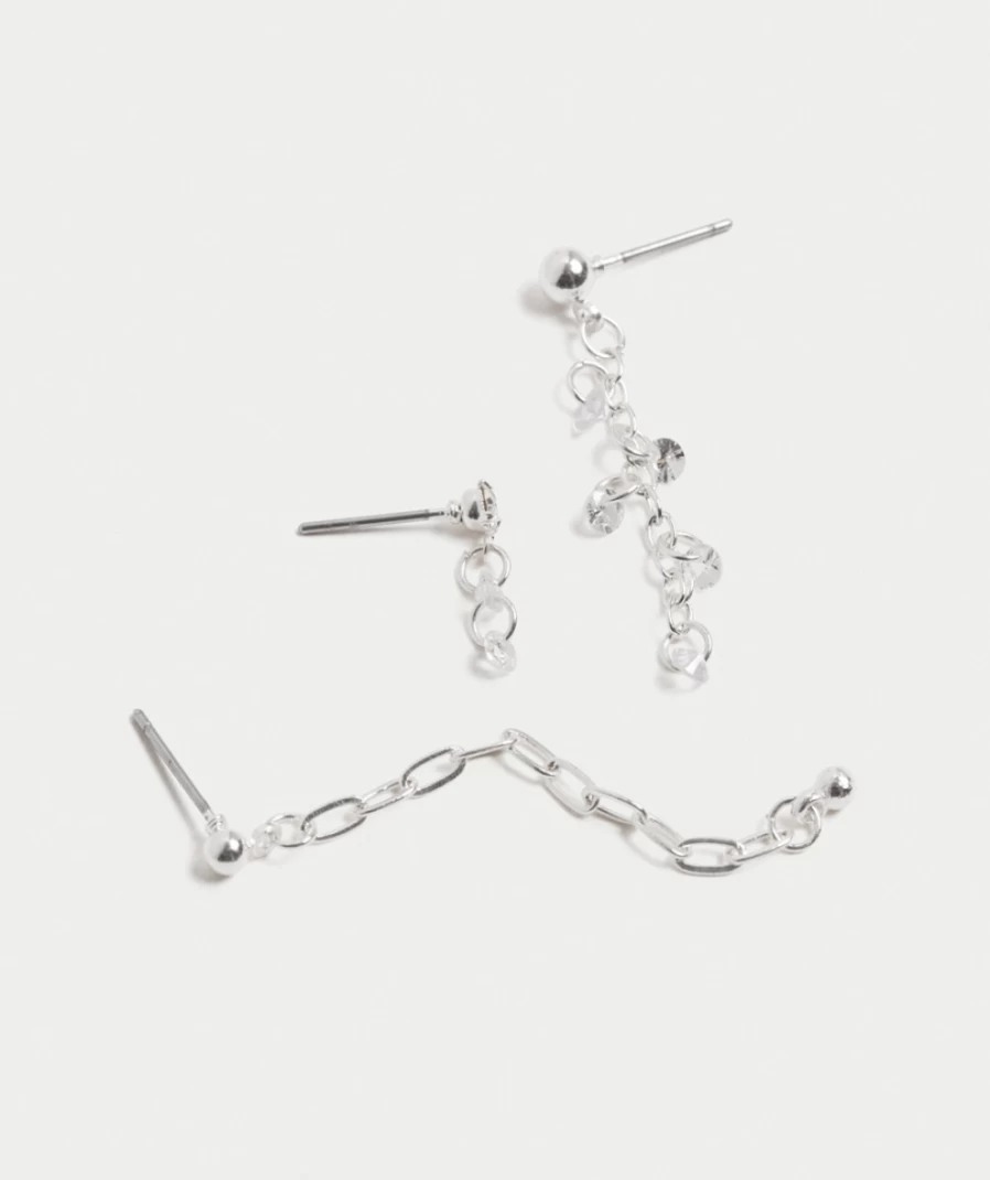 Sportsgirl Women's Silver Essential Earrings Pack - Stylish Hoop & Stud Set