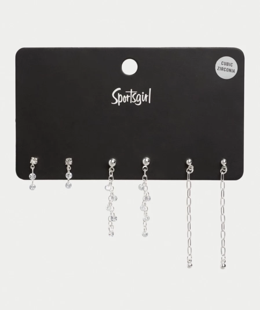Sportsgirl Women's Silver Essential Earrings Pack - Stylish Hoop & Stud Set