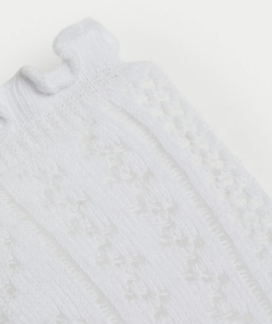 Women's White Pointelle Frill Socks by Sportsgirl - Lace Trim Ankle Socks