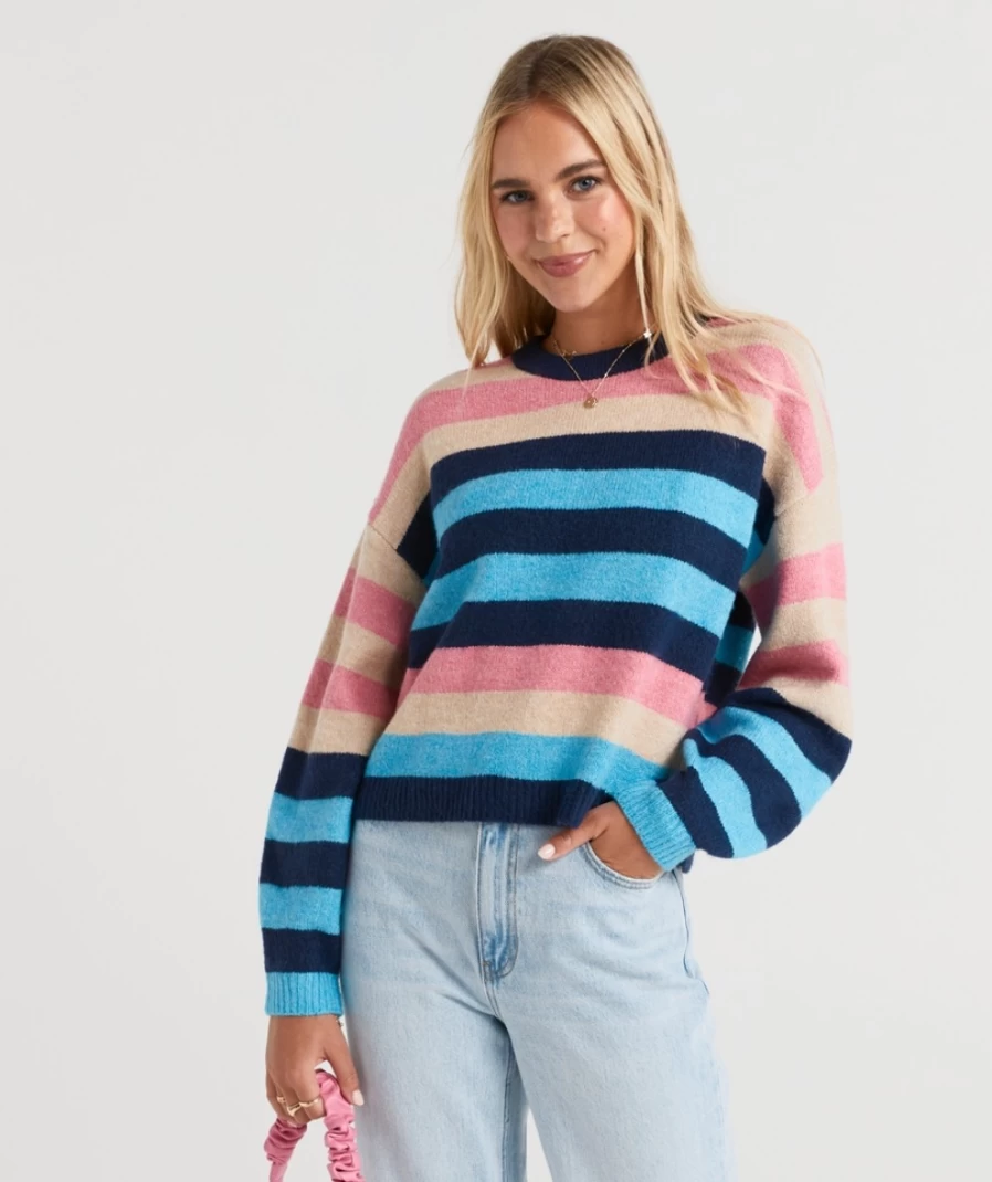 "Sportsgirl Women's Stripe Alex Knit Sweater"