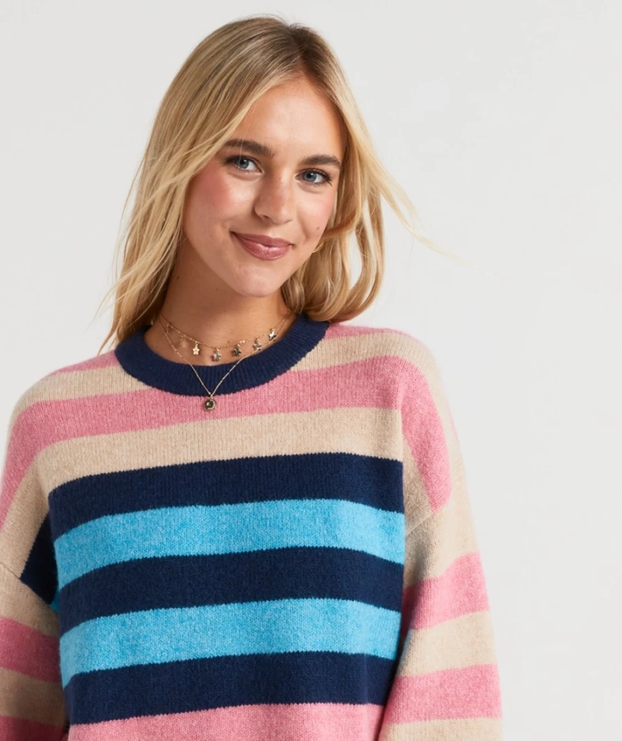 "Sportsgirl Women's Stripe Alex Knit Sweater"