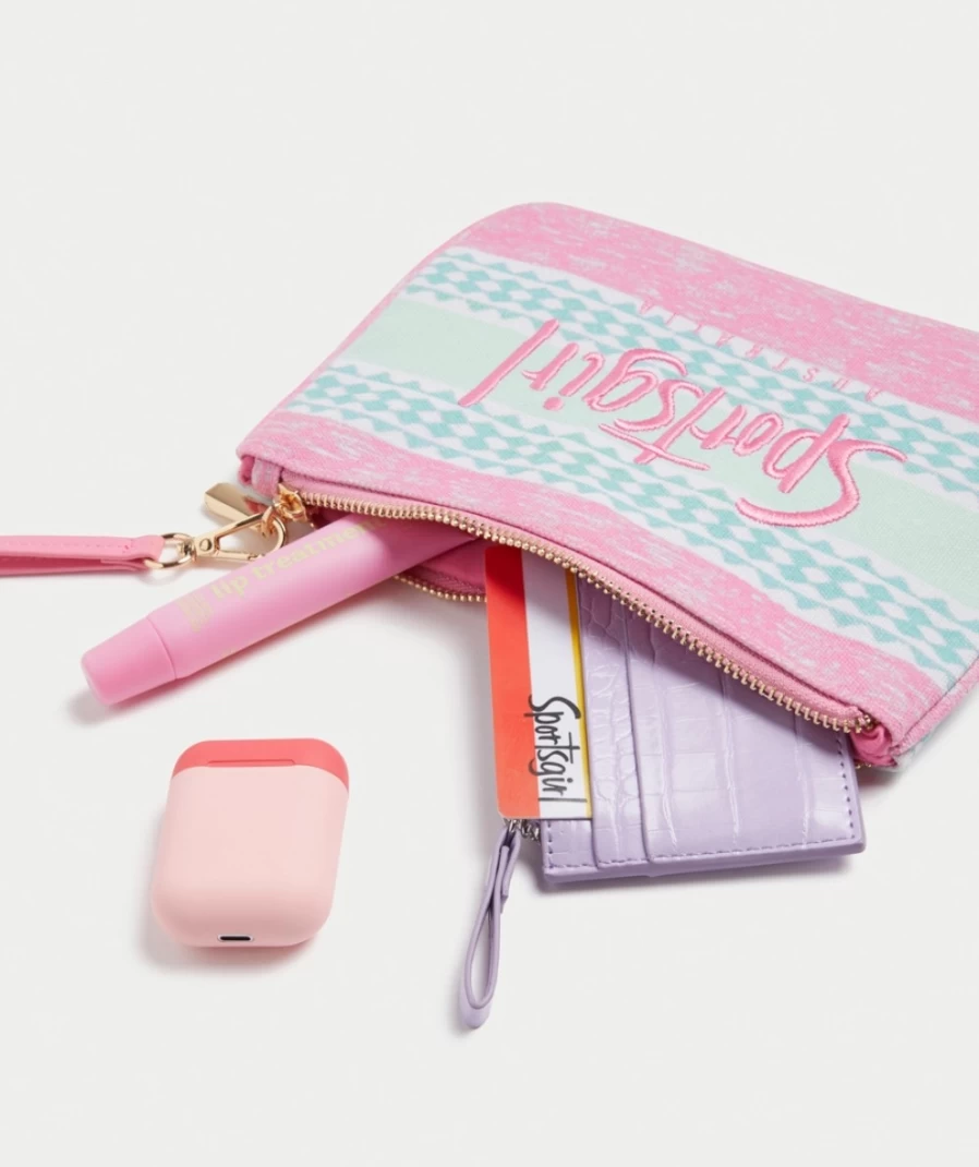 Sportsgirl Women's Multi Color Stripe Pattern Coin Purse - Retro Rewind Design