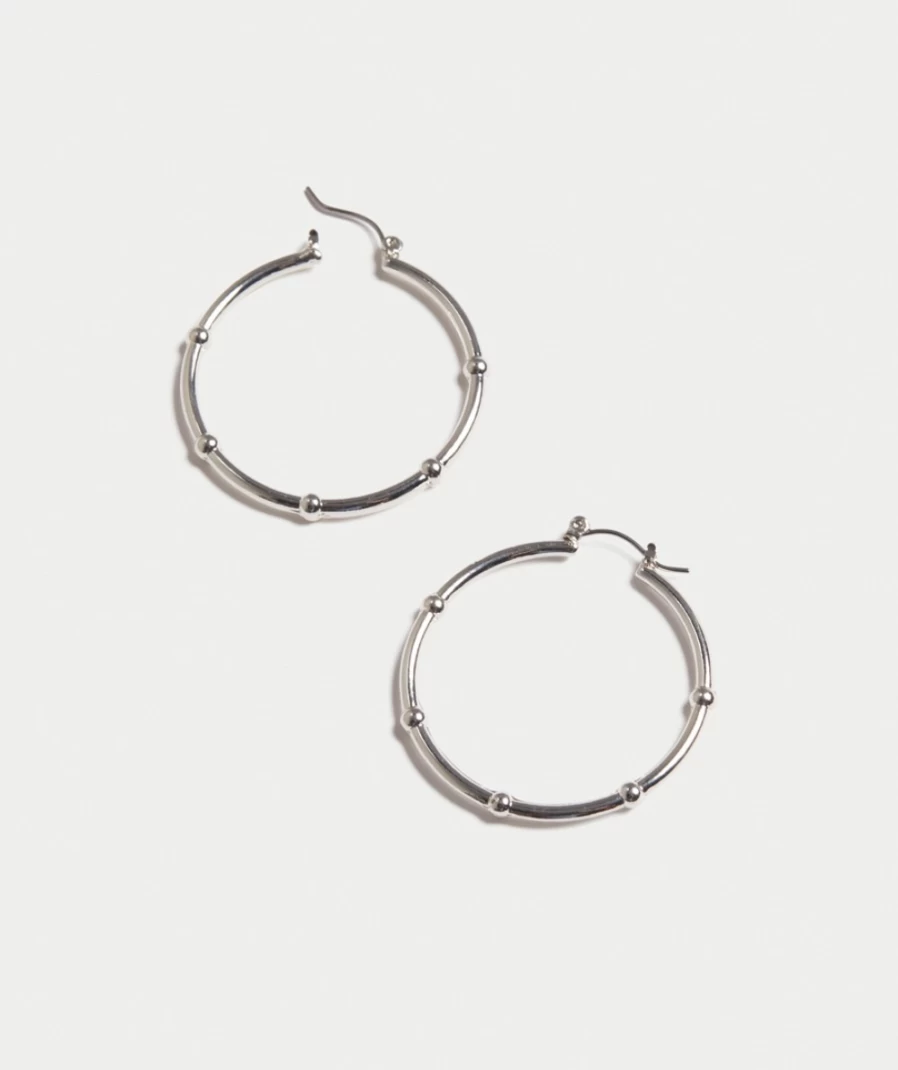 "Sportsgirl Women's Silver Textured Hoop Earrings – Stylish & Trendy"