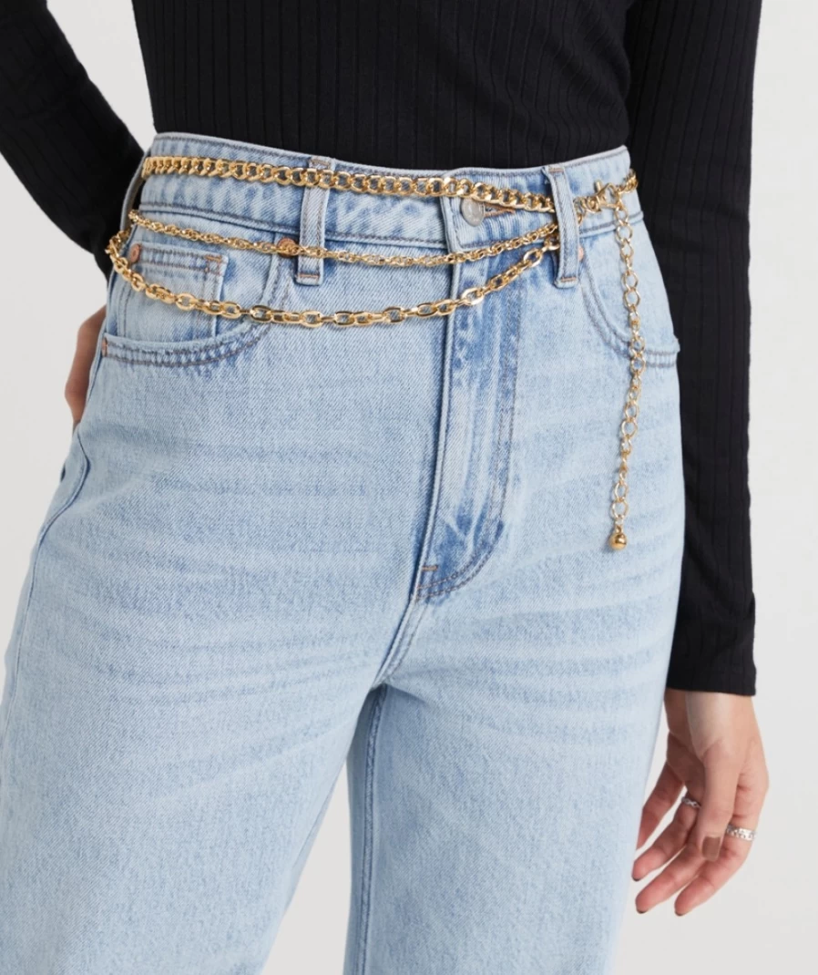 "Sportsgirl Women's Gold Layered Chain Waist Belt - Stylish Fashion Accessory"