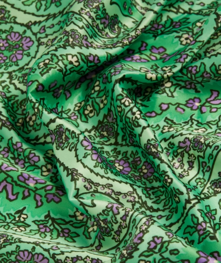 "Sportsgirl Women's Multi-Color Paisley Garden Satin Scarf – Floral Printed Fashion Accessory"