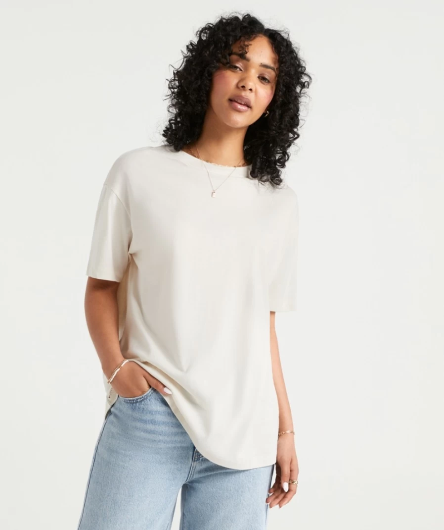 "Sportsgirl Women's Australian Cotton Boyfriend T-Shirt - Relaxed Fit Casual Tee"