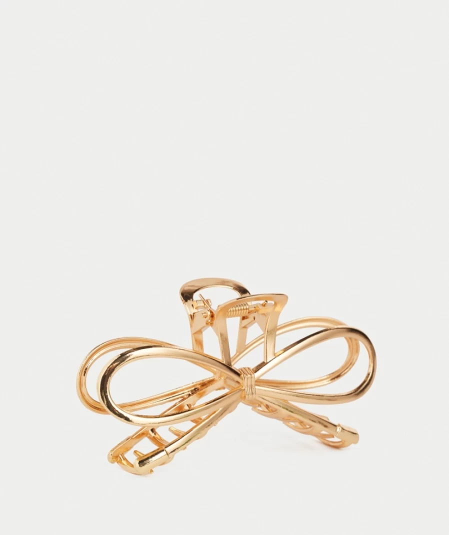 Sportsgirl Gold Metal Bow Hair Claw for Women - Elegant Hair Accessory