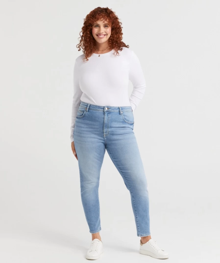 Women's Washed Blue High Rise Stretch Skinny Jeans by Sportsgirl