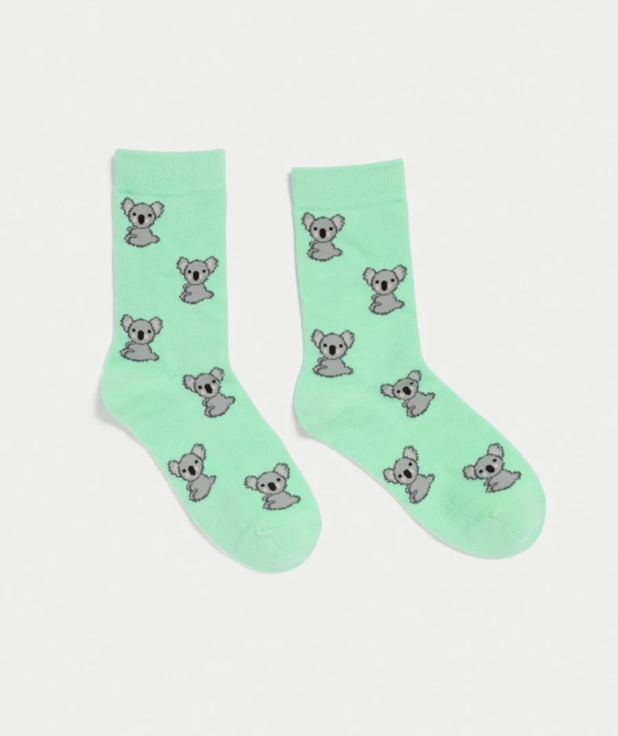 Women's Light Green Cuddly Koala Crew Socks by Sportsgirl