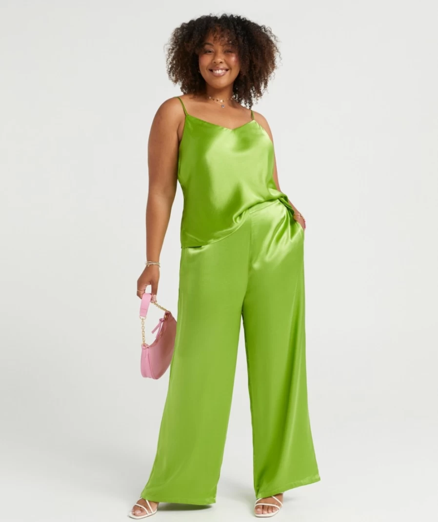 Sportsgirl Women's Cheryl High-Waisted Satin Pants - Elegant & Comfortable Lounge Trousers