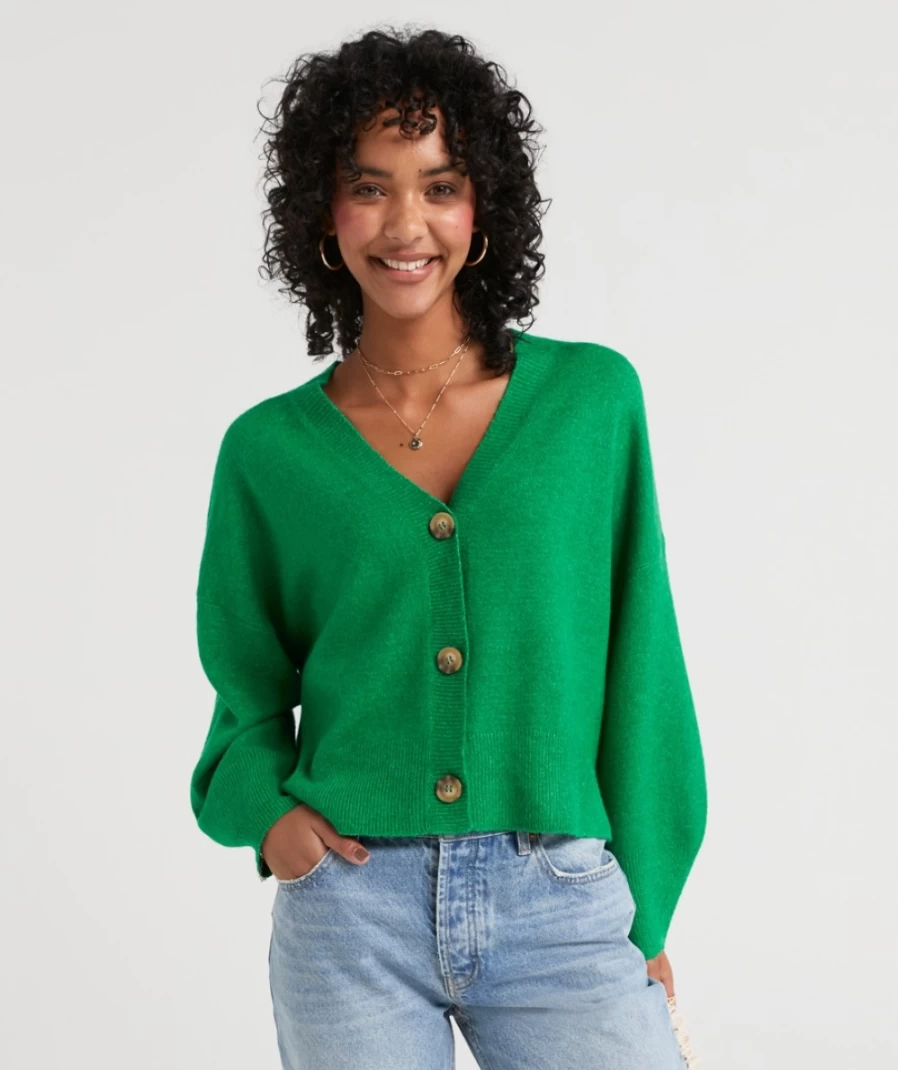 Sportsgirl Women's Natalie Button Knit Cardi - Cozy Knit Cardigan with Button Detail