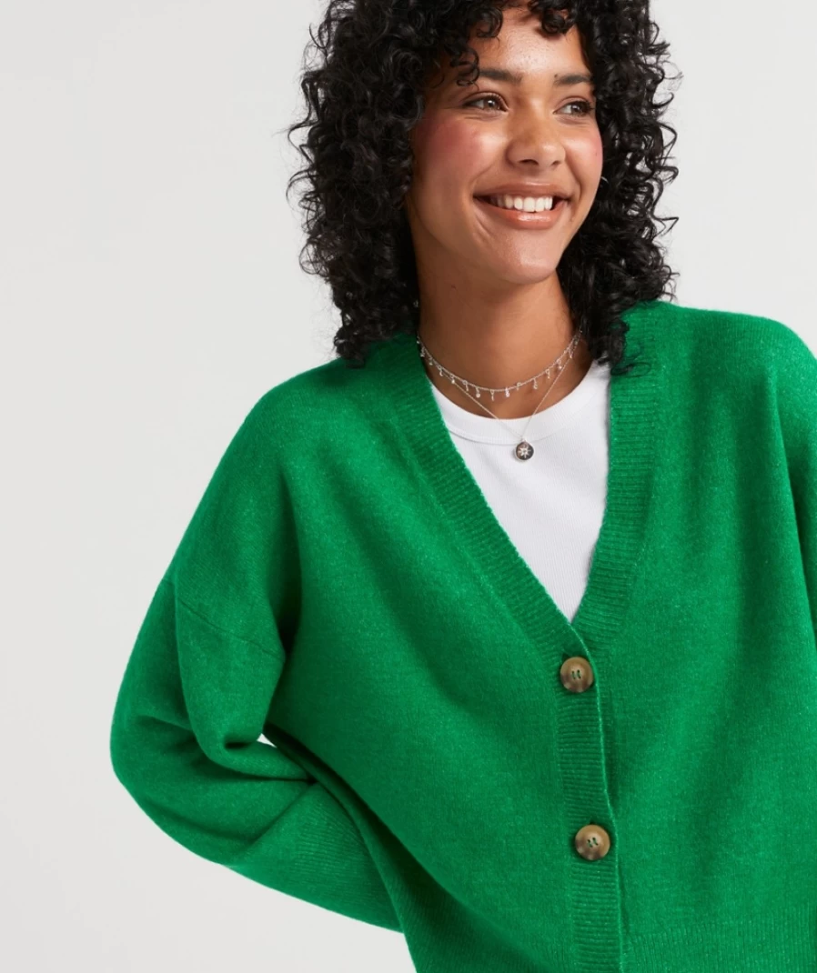 Sportsgirl Women's Natalie Button Knit Cardi - Cozy Knit Cardigan with Button Detail