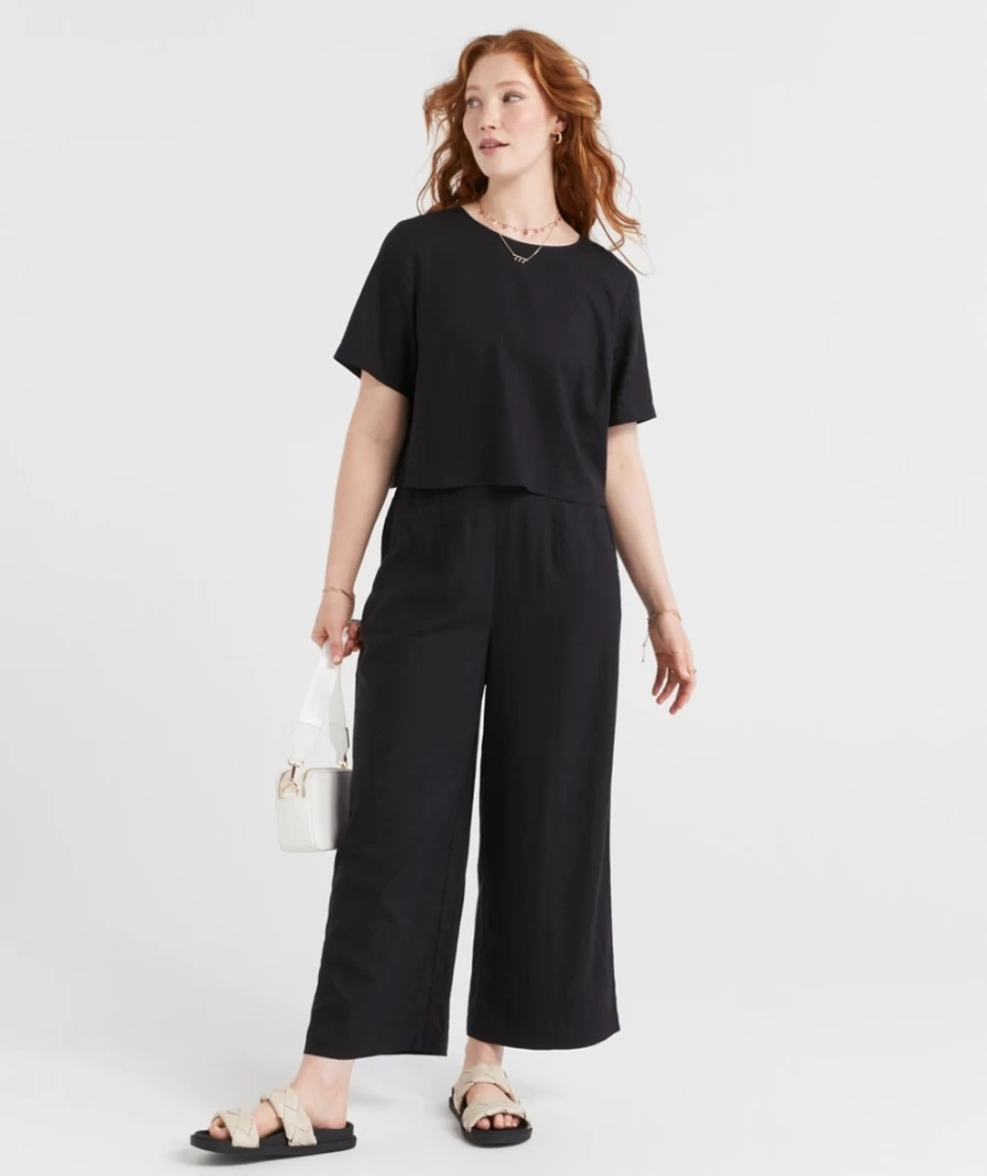 "Sportsgirl Women's European Linen Blend Culotte Pants"