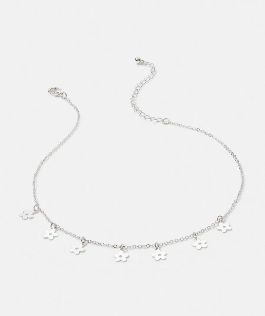 Sportsgirl Silver Daisy Chain Choker Necklace for Women