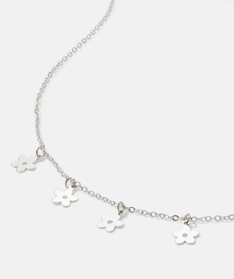 Sportsgirl Silver Daisy Chain Choker Necklace for Women