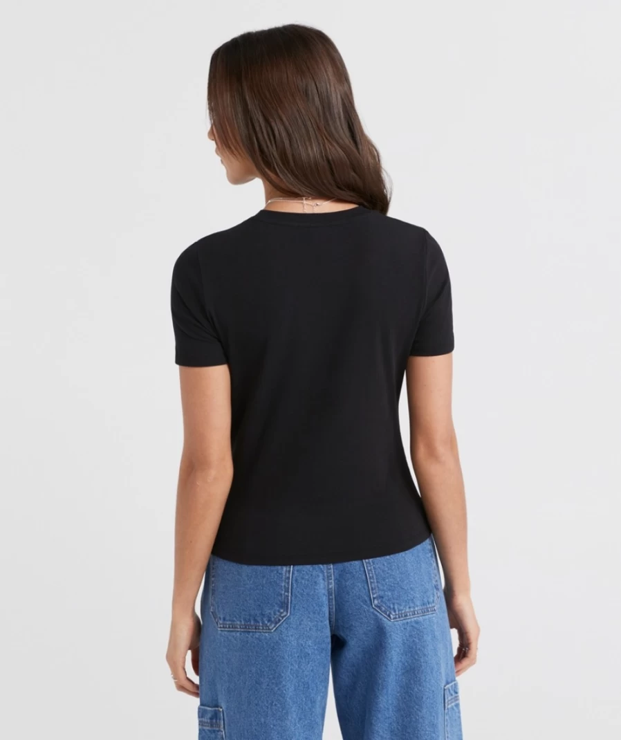 Sportsgirl Women's Rewind Bubble Logo Graphic Baby Tee T-Shirt